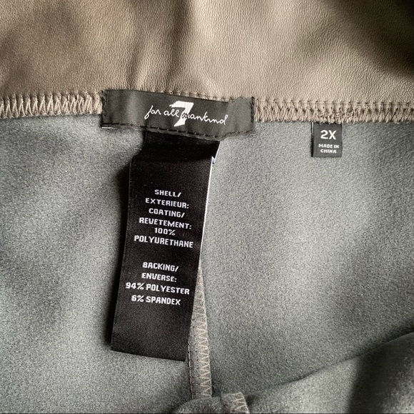 7 For All Mankind Faux Leather Grey Leggings - Picture 10 of 11